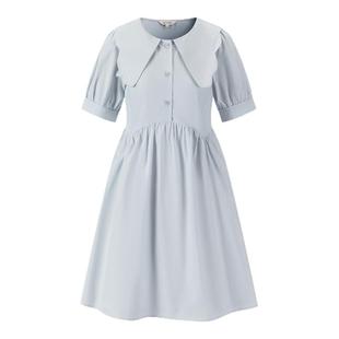 DTLANDO夏季女装淡雅可爱连衣裙娃娃领设计师品牌100%棉甜美裙