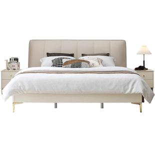 全友家居现代简约科技皮软包床卧室1米8双人床小户型省1米5单人床