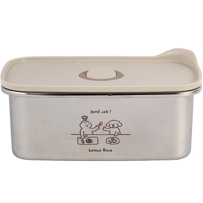 蓝莲花不锈钢饭盒可微波加热