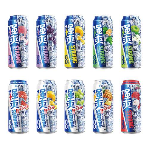 RIO锐澳预调鸡尾酒强爽8度500ml*6罐0糖组合一整箱批发网红酒微醺