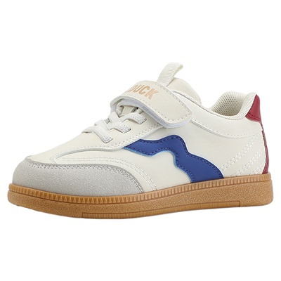 BDUCK小黄鸭儿童运动鞋男女童小白鞋2025秋季新款皮面透气阿甘鞋