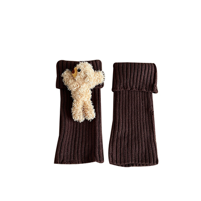 韩系可爱趴趴熊堆堆袜女2025新款