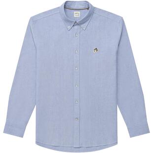 【张晚意明星同款】Hazzys哈吉斯秋季男士休闲棉质纯色长袖衬衫潮