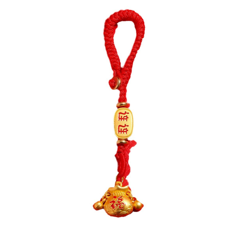 DIY古法金好运福袋红绳钥匙扣