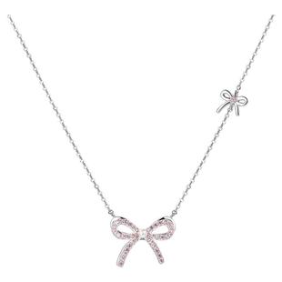 DODOGOGO蝴蝶结项链女配饰纯银锁骨链小众轻奢颈链吊坠生日礼物