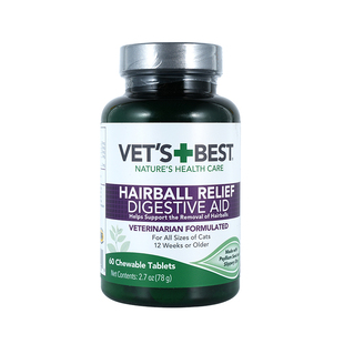美国进口Vet's Best绿十字猫草片猫化毛球片吐毛球猫咪专用去毛球