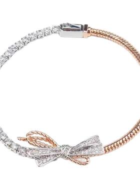 丝带绳结项链双拼色耳钉手链