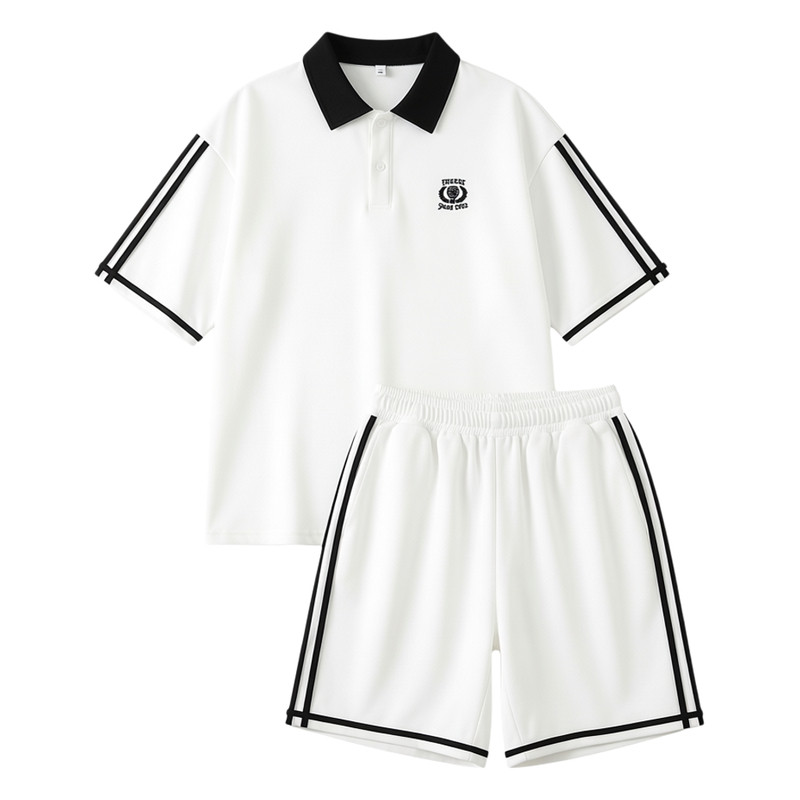 青少年夏季套装男孩初中高中学生短袖t恤帅气大童polo衫运动衣服