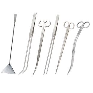 不锈钢水草剪刀弯剪波浪剪平沙器刮藻刀草缸修剪清洁工具夹子造景