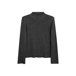 NAZ那子大码安迪绒半高领显瘦针织打底衫胖mm时尚气质条纹针织衫