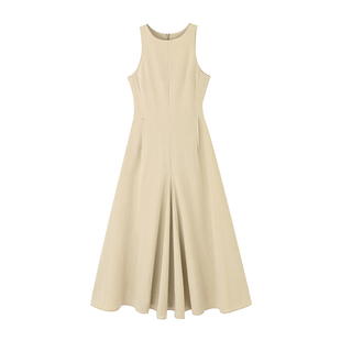 「鹦鹉梨」COMMONVALUE 铜氨丝极简A字廓形裙无袖连衣裙24X1305