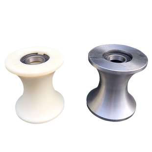 架子管专用电缆放线滑轮铁管脚手架滑车井口转角180*200尼龙钢轮