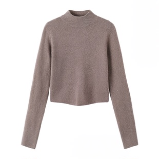 恒源祥100羊毛衫女圆领套头宽松羊绒毛衣时尚内搭显瘦针织打底衫