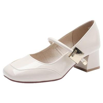 大东官方正品红色玛丽珍单鞋