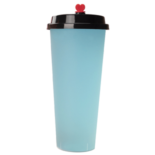 90口径奶茶杯360ml一次性饮料杯子注塑600饮品外卖带盖耐高温防漏