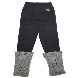 小布丁女童镂空袜套加绒裤子900克加厚一体绒打底裤0度外穿不掉档