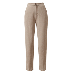 逸阳正品2025年秋冬新款毛呢西装裤女宽松烟管九分显瘦直筒版西裤