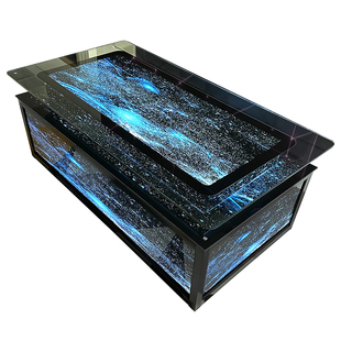 ktv现货茶几发光欧式会所酒吧台钢化玻璃不锈钢茶几七彩变色简约