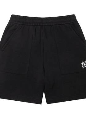 【自营】MLB针织短裤新款休闲裤男女裤情侣裤运动裤黑色裤子