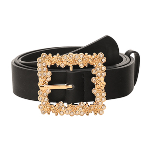 黑色方扣腰带女2025新款设计感小众装饰学生韩版百搭皮带牛仔裤带