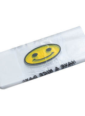 笑脸加厚透明塑料袋外卖垃圾袋商用打包袋购物袋方便手提袋子食品
