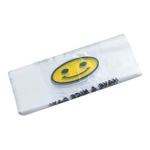笑脸加厚透明塑料袋外卖垃圾袋商用打包袋购物袋方便手提袋子食品