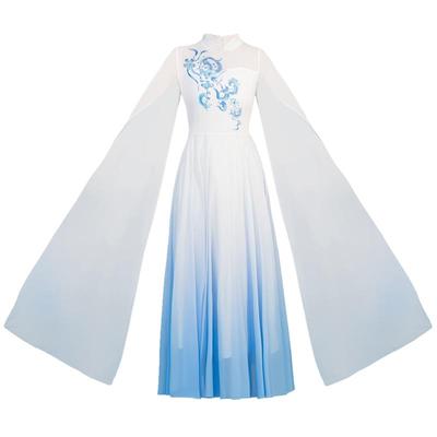 儿童演出服女童古筝渐变色中国风