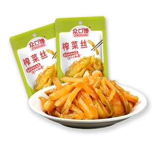 众口馋榨菜丝袋装即食下饭菜开胃小菜榨菜丝咸菜小袋学生佐餐小菜