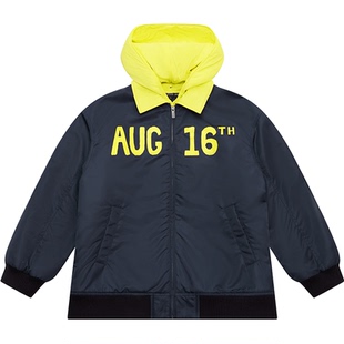 XXZXX 可拆卸帽子撞色夹棉外套男女潮牌童装 2025年冬季新款 5502