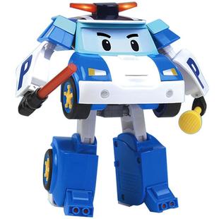 变形警车珀利警长机器人豪华闪亮带灯安巴海利罗伊3-6岁儿童玩具