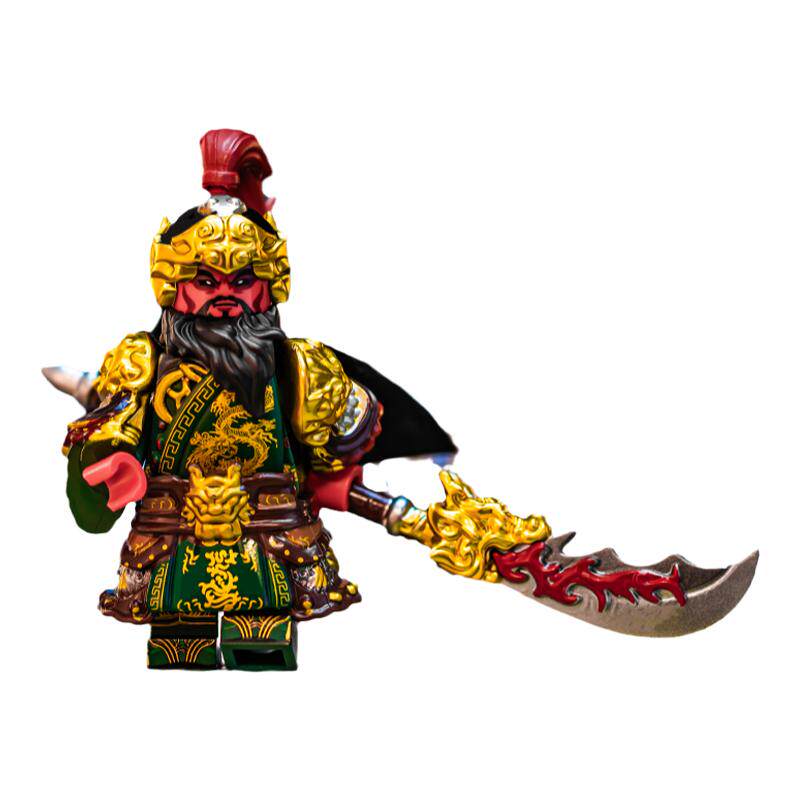 三国演义关羽赤兔马赵云张飞五虎上将积木人仔礼物玩具适用于乐高