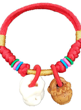 婴儿童桃核猪惊骨压惊手绳脚链