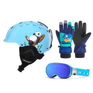 乐凯奇专业儿童滑雪镜滑雪装备套装组合+滑雪头盔+送(滑雪手套)