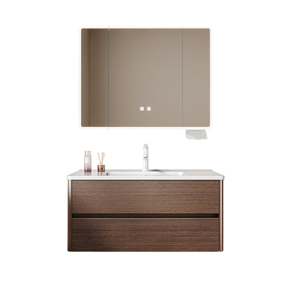 eoco美妆除雾智能柜奶油风多功能牙刷消除菌器洗脸盆浴室柜组合M5