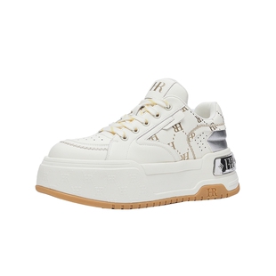 HR赫莲娜休闲板鞋2026春季新款女鞋子厚底金属装饰小众百搭小白鞋