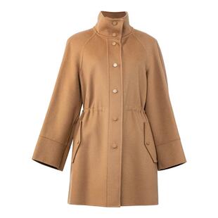 HONRN/红人立领中长款抽绳收腰羊毛呢子大衣外套女秋冬HG55OD525