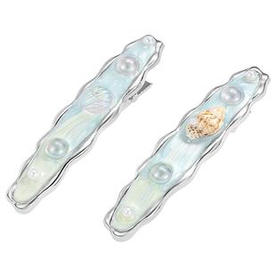 DODOGOGO夏日海边度假贝壳海星发夹侧边一字夹bb夹甜美鸭嘴夹发饰