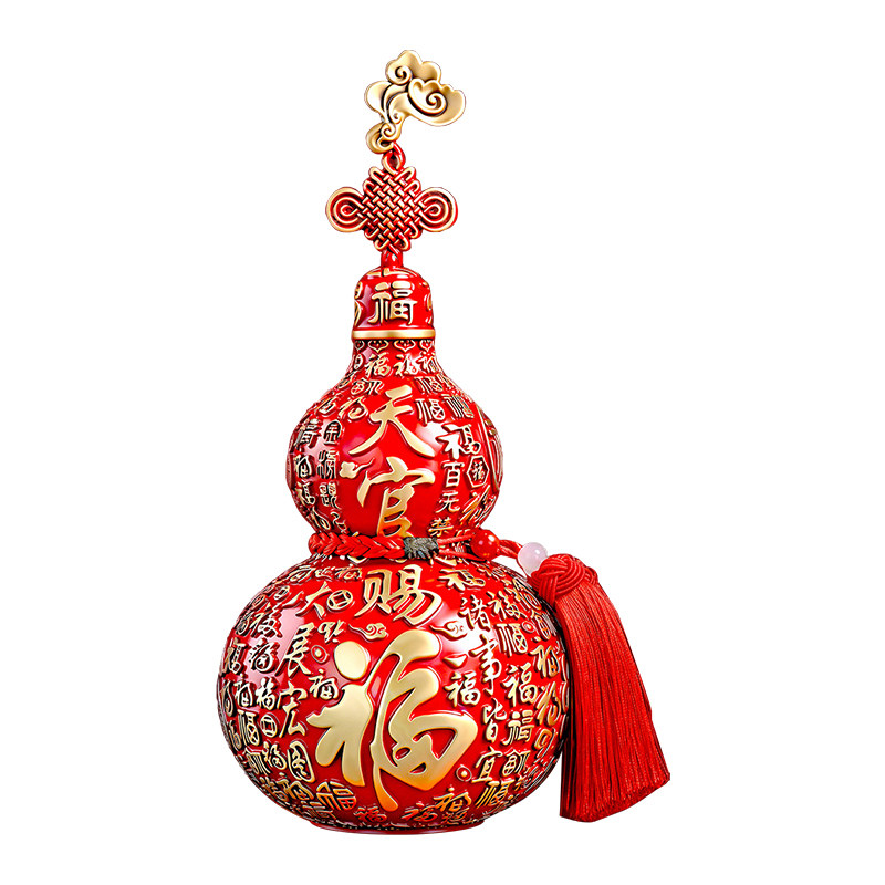 纯黄铜天官赐福葫芦摆件招财乔迁