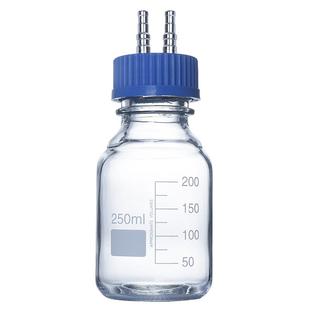 实验室补料瓶 发酵罐1/2/3/4通孔GL45试剂加料瓶 小号中号大号 不锈钢瓶盖补液瓶 蓝盖单通双通三通四通盖