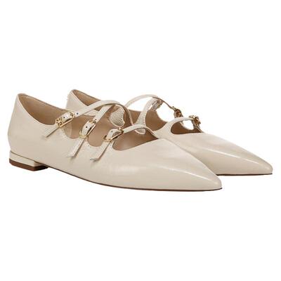 法式尖头交叉扣带玛丽珍鞋