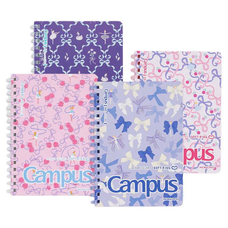 日本kokuyo国誉加藤木新款无线本B5记事本线圈本修正带蝴蝶结款按动中性笔学生用黑色水性签字笔官方旗舰店