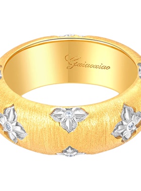 GXIAOXIAO镀K金复古老花戒指