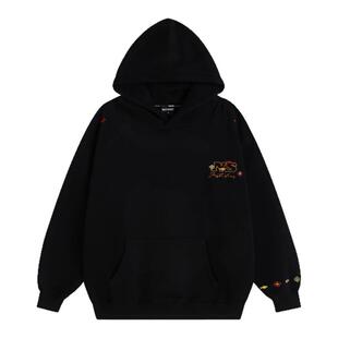 INSstudios 国潮美式「几何LOGO刺绣连帽卫衣」宽松加绒上衣帽衫