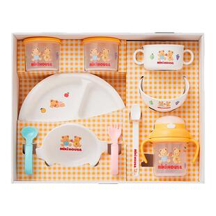 MIKIHOUSE日本制餐具礼盒套装宝宝餐盘辅食碗勺水杯新生儿礼物