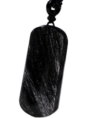 夏洛特男女黑发晶黑水晶天然吊坠