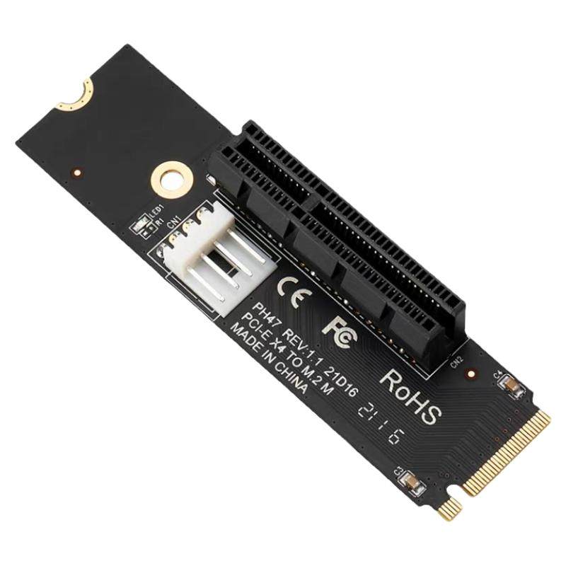 M2转PCIEx4转换卡M.2 NVME转PCI-E 4x插槽转接卡NGFF转PCIE