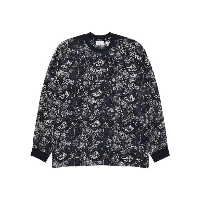 BAPEBLACK腰果花图案长袖T恤