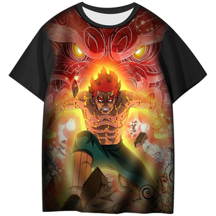 火影忍者迈特凯短袖T恤男女大码学生上衣服八门遁甲夜苍蓝猛兽夏