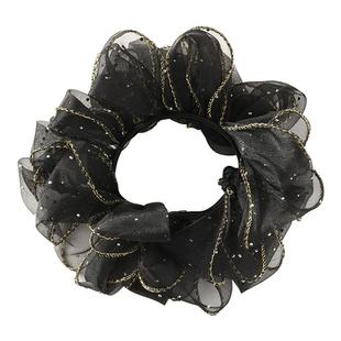 闪钻满天星头饰欧根纱大肠发圈气质发绳头绳女生成人低丸子头发饰