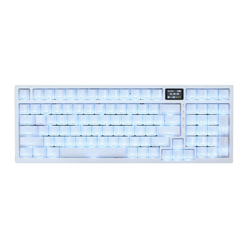 磁动力FK980pro白色等高线2.0有线无线机械键盘办公电竞游戏静音